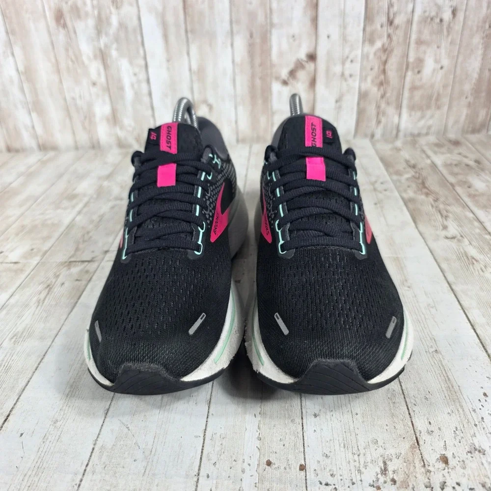 Brooks Ghost 14 Women's Running‎ Shoes Black Pink Teal Size 8.5